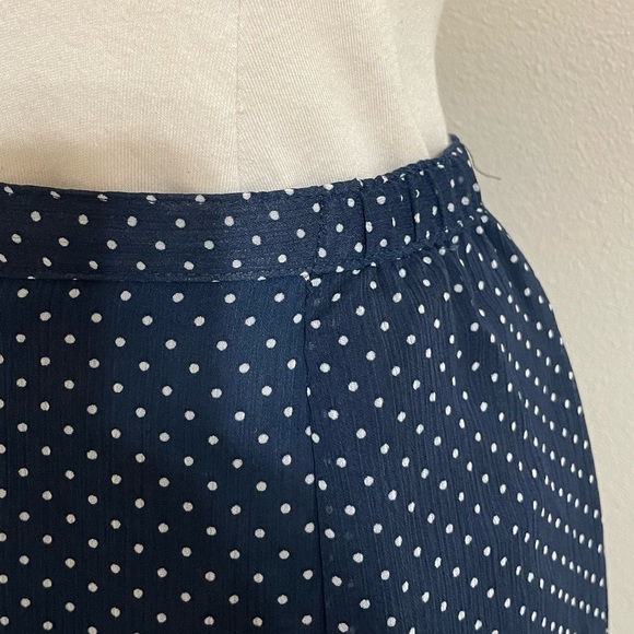 VINTAGE SAG HARBOR Womens Navy Blue and White Polka Dot Skirt Size Petite - Picture 5 of 6